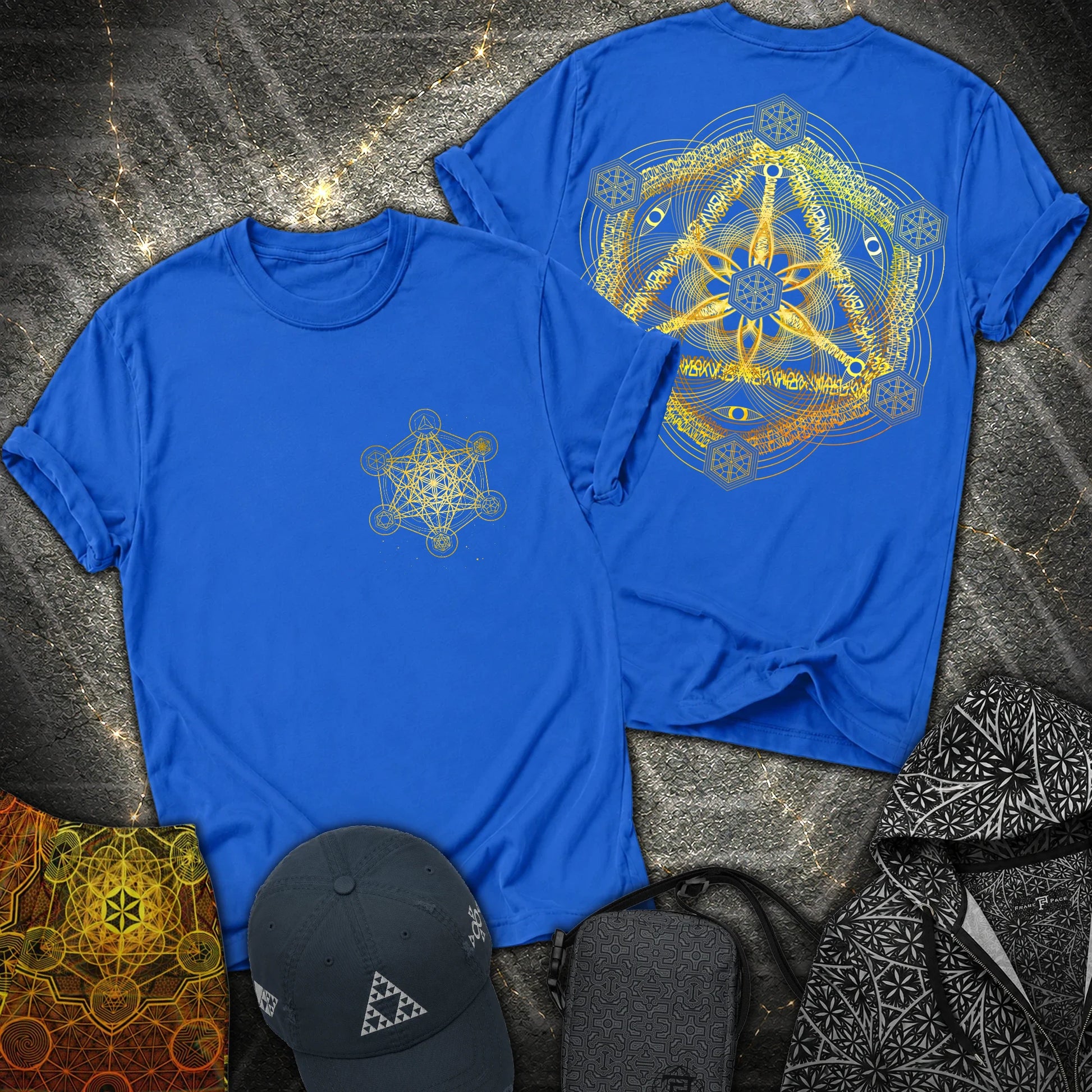 Interdimensional Tesseract Metatron 2 Sided T-Shirt - Interdimensional Tesseract Metatron 2 Sided T-Shirt - Royal