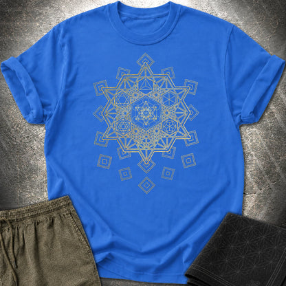 Metatron and Platonic Solids T-Shirt - Metatron and Platonic Solids T-Shirt - Royal