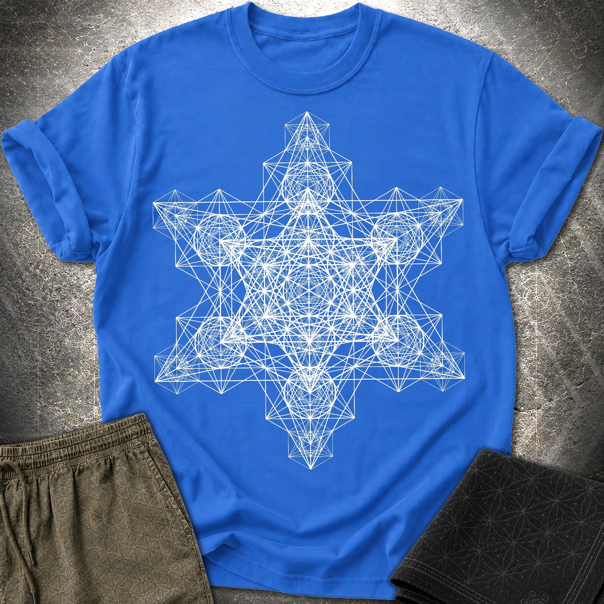 Metatron Fractal Star T-Shirt - Metatron Fractal Star T-Shirt - Royal