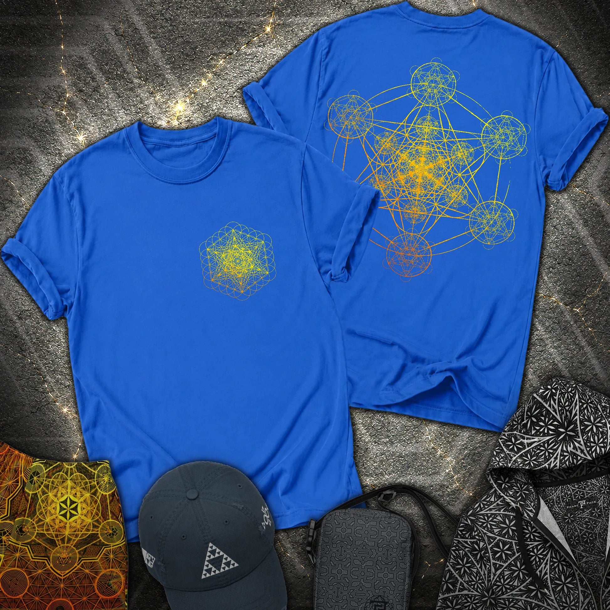 Fractal Metatron Universe 2 Sided T-Shirt - Fractal Metatron Universe 2 Sided T-Shirt - Royal