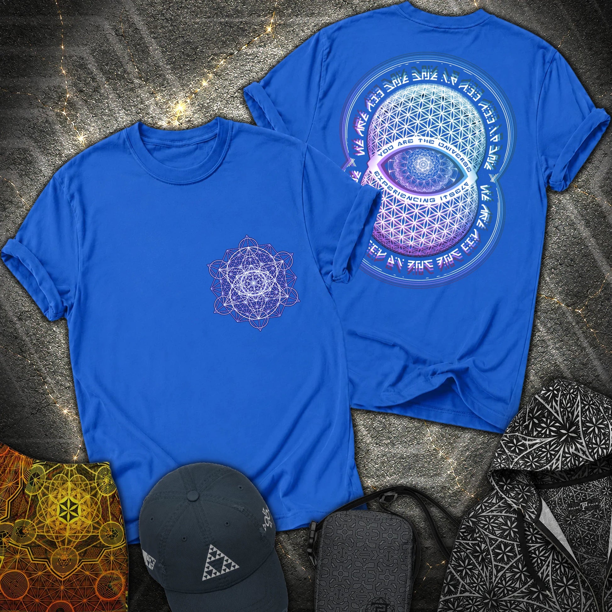 Alan Watts Universe 2 Sided T-Shirt - Alan Watts Universe 2 Sided T-Shirt - Royal