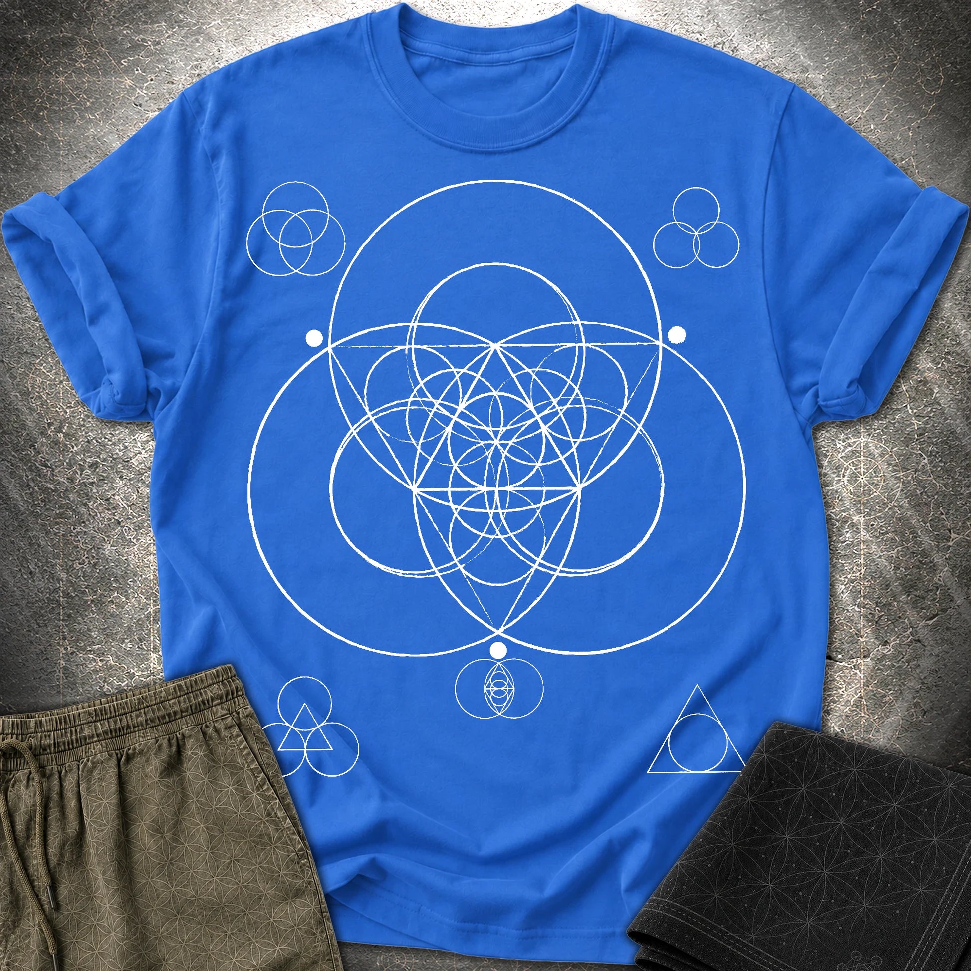 Geometric Triad T-Shirt - Geometric Triad T-Shirt - Royal