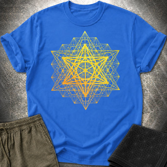 Metatron's Cube Grid T-Shirt - Metatron's Cube Grid T-Shirt - Royal