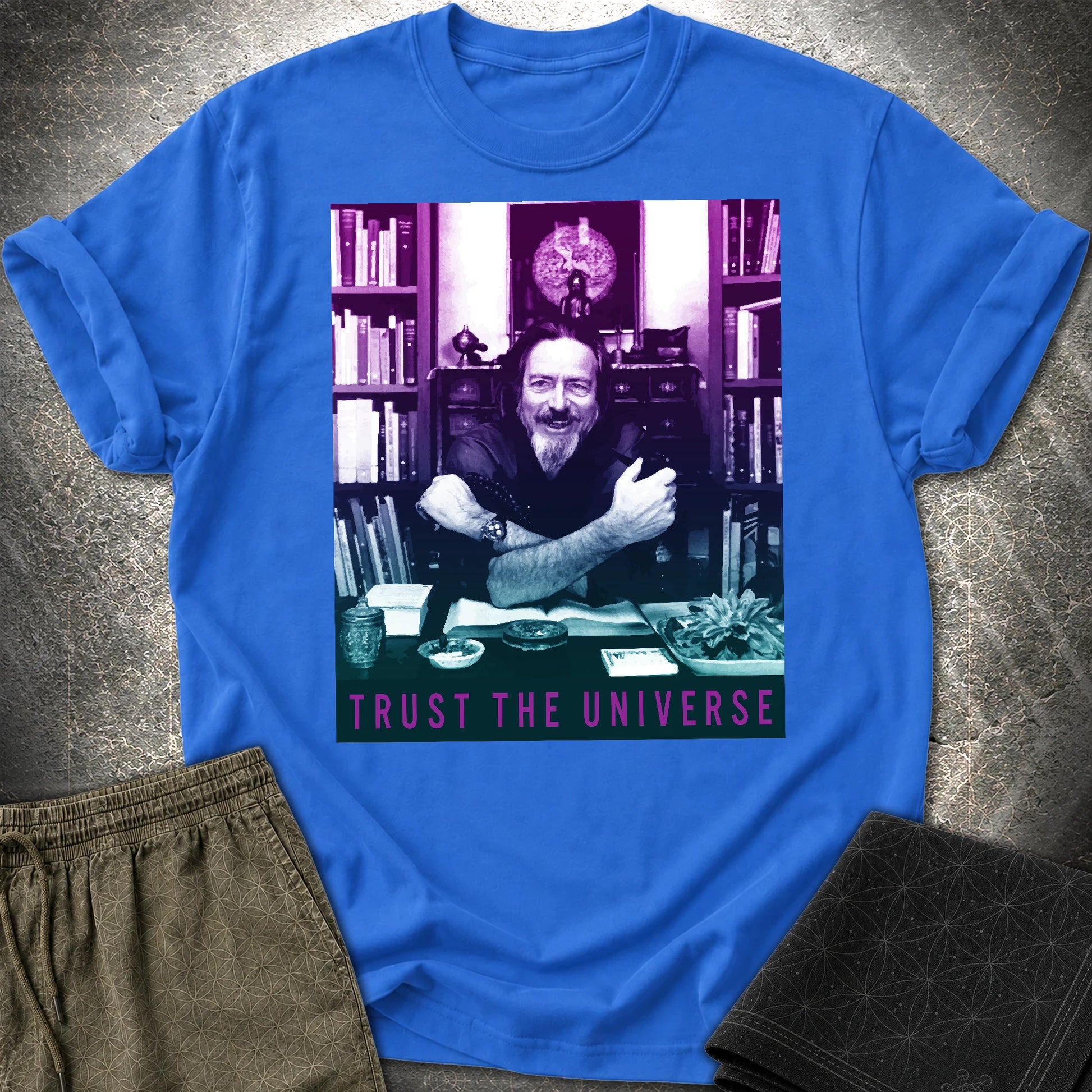 Alan Watts Trust The Universe T-Shirt - Alan Watts Trust The Universe T-Shirt - Royal