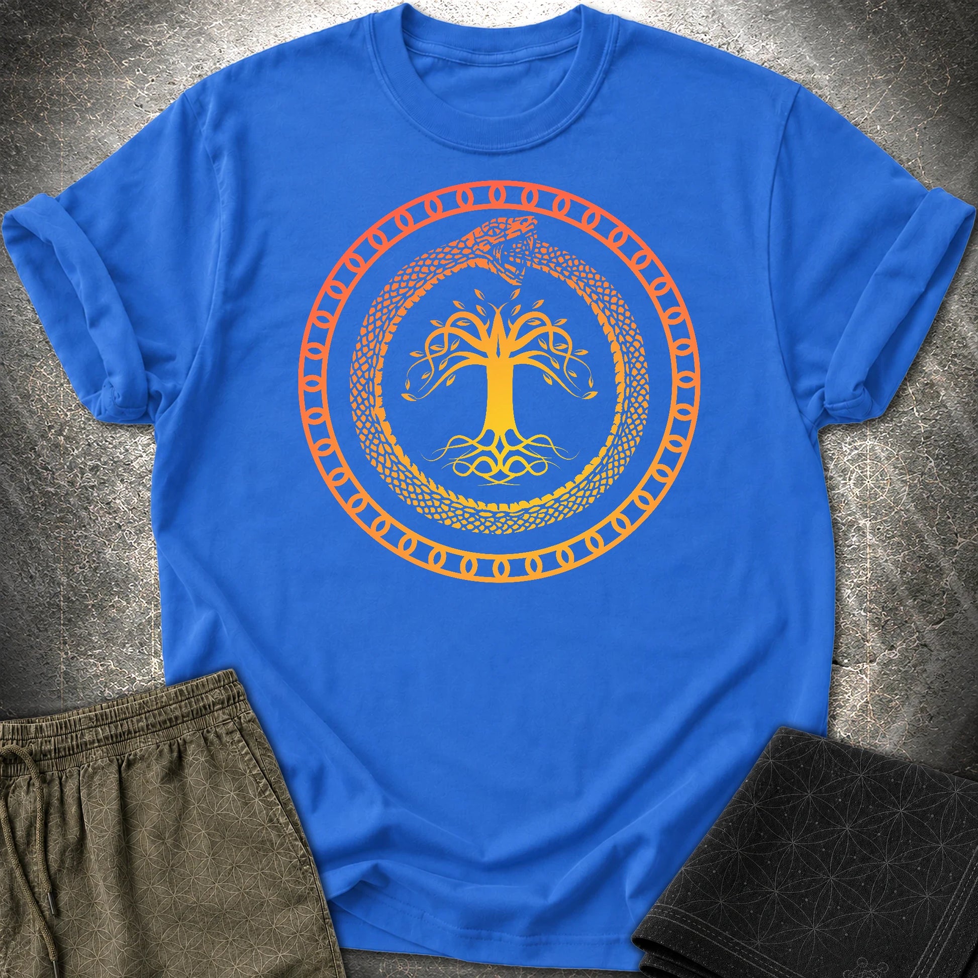Ouroboros Tree Of Life Unisex T-Shirt - Ouroboros Tree Of Life Unisex T-Shirt - Royal