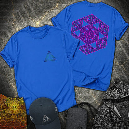Sierpinski Star and Triangle 2 Sided T-Shirt - Sierpinski Star and Triangle 2 Sided T-Shirt - Royal