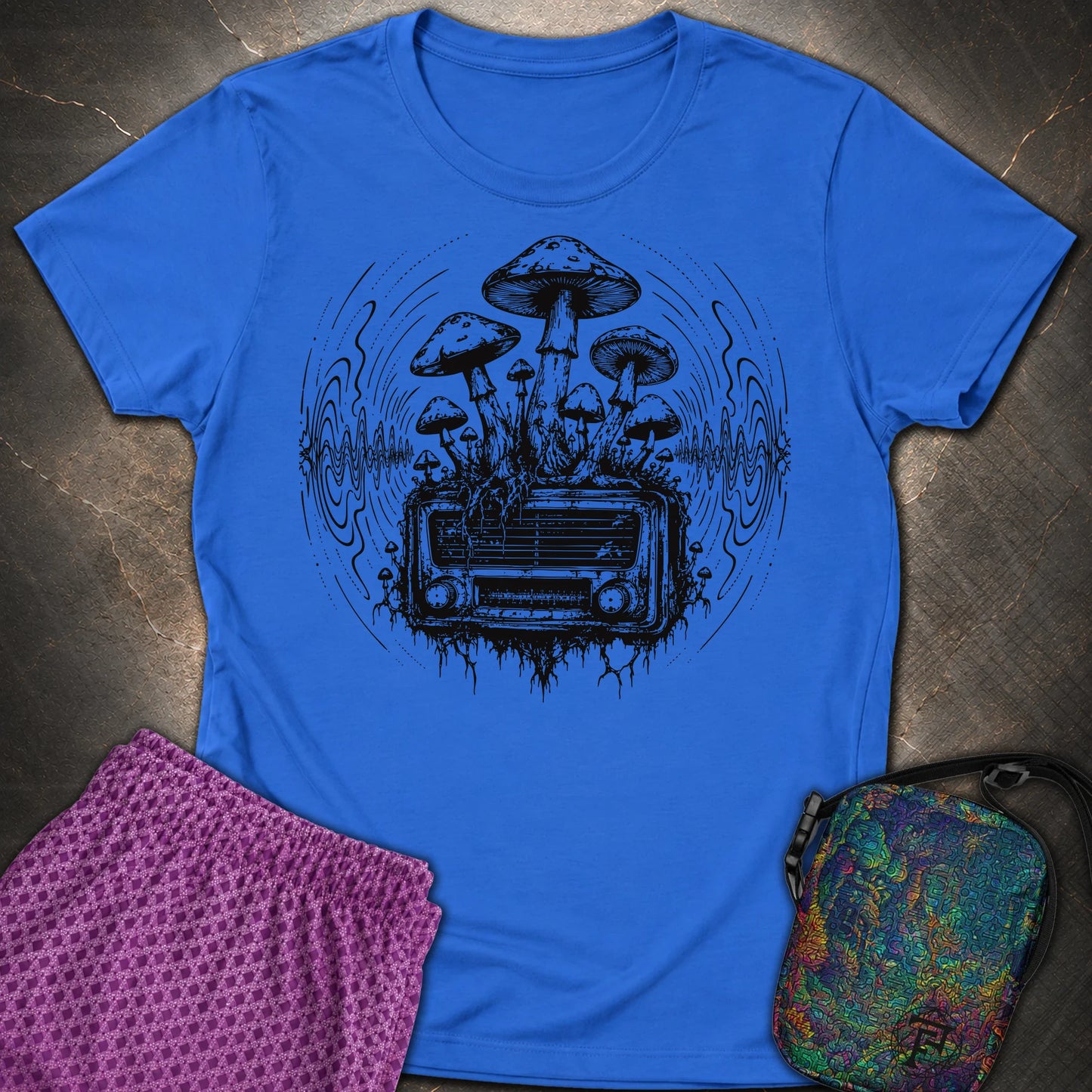 Mushroom Radio - Mushroom Radio Womens T-Shirt - Royal