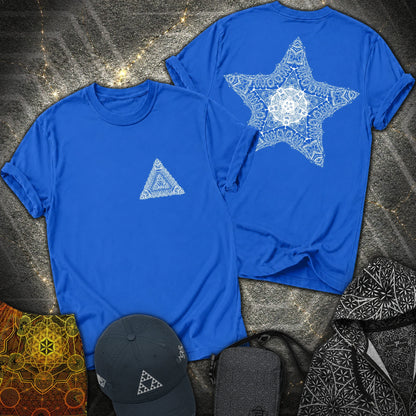 Geometric Sacred Star 2 Sided T-Shirt - Geometric Sacred Star 2 Sided T-Shirt - Royal