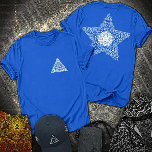 Geometric Sacred Star 2 Sided T-Shirt - Geometric Sacred Star 2 Sided T-Shirt - Royal