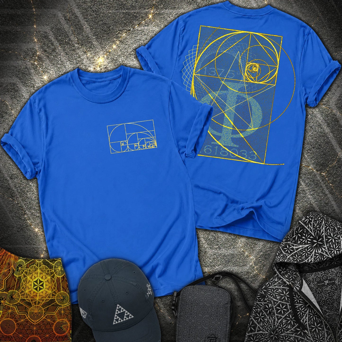 Golden Ratio Spirals 2 Sided T-Shirt - Golden Ratio Spirals 2 Sided T-Shirt - Royal