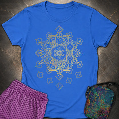 Metatron and Platonic Solids T-Shirt - Metatron and Platonic Solids Womens T-Shirt - Royal