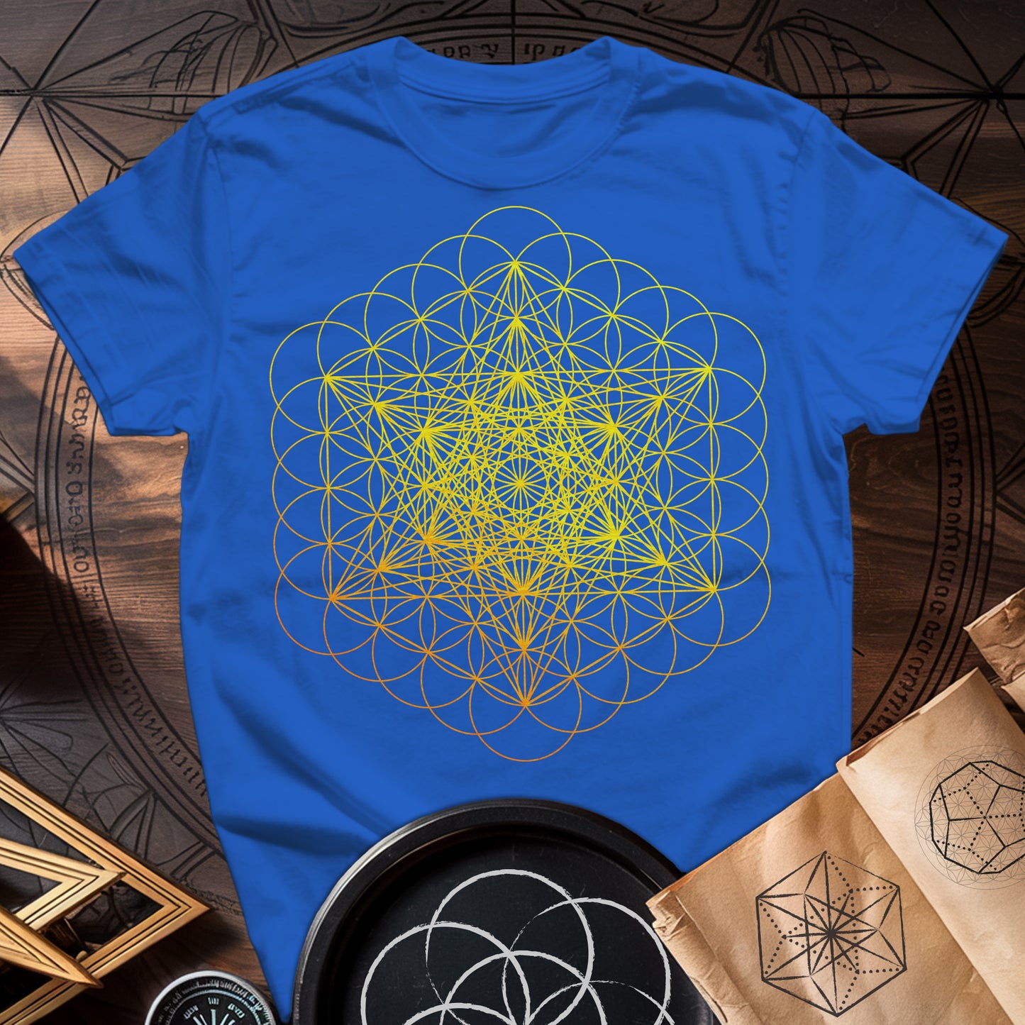 Metatron's Cube on Flower Of Life T-Shirt