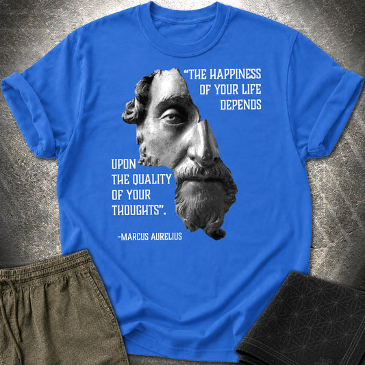 Marcus Aurelius Happiness T-Shirt - Marcus Aurelius Happiness T-Shirt - Royal