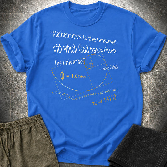 Galileo Galilei Quote T-Shirt - Galileo Galilei Quote T-Shirt - Royal