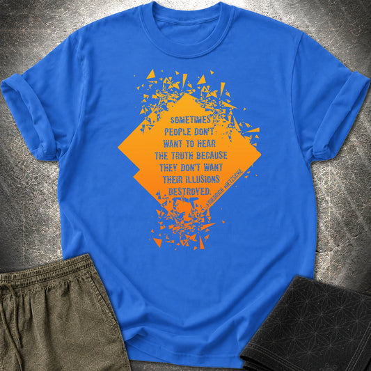 Friedrich Nietzsche Illusions Destroyed T-Shirt - Friedrich Nietzsche Illusions Destroyed T-Shirt - Royal