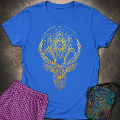Metatron's Cube Deer T-Shirt - Metatron's Cube Deer Womens T-Shirt - Royal
