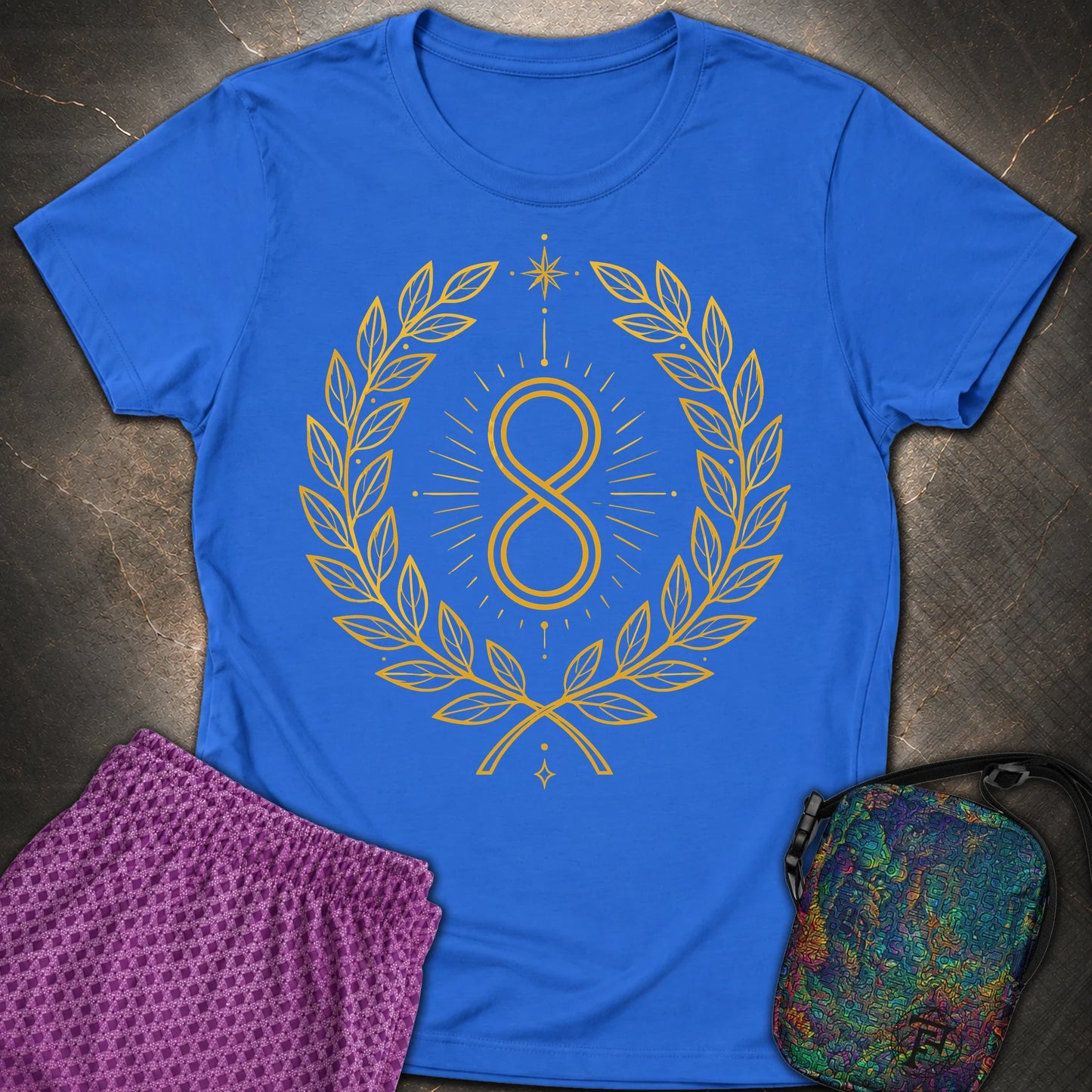 888 Infinity Wreath Unisex Womens T-Shirt - 888 Infinity Wreath Unisex Womens T-Shirt - Royal