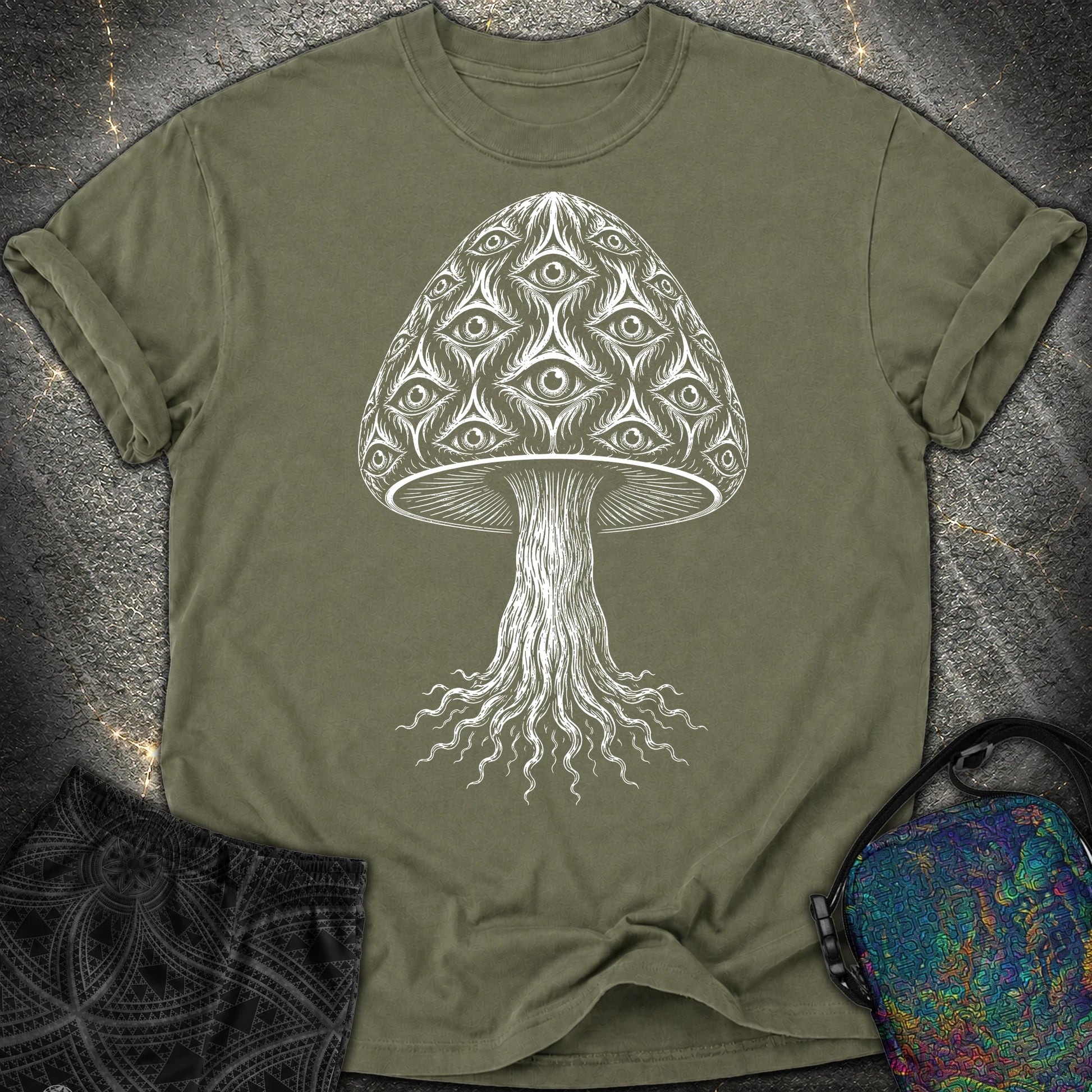 All-Seeing Mushroom - All-Seeing Mushroom Comfort T-Shirt - Sage