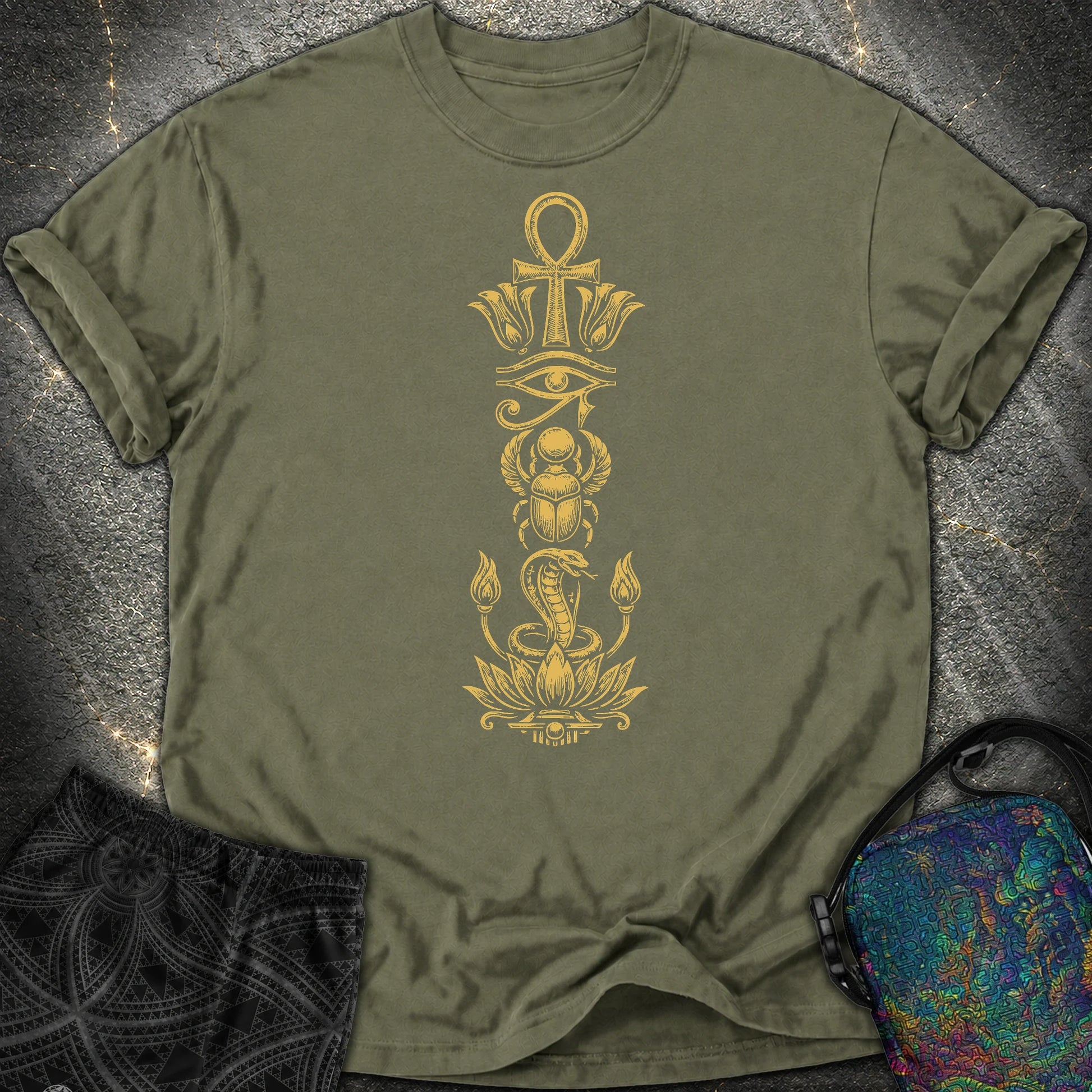 Ancient Egyptian Symbol Totem - Ancient Egyptian Symbol Totem Comfort T-Shirt - Sage