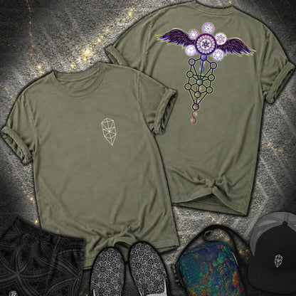 Winged Metatron Ascension 2 Sided T-Shirt - Winged Metatron Ascension 2 Sided Comfort T-Shirt - Sage