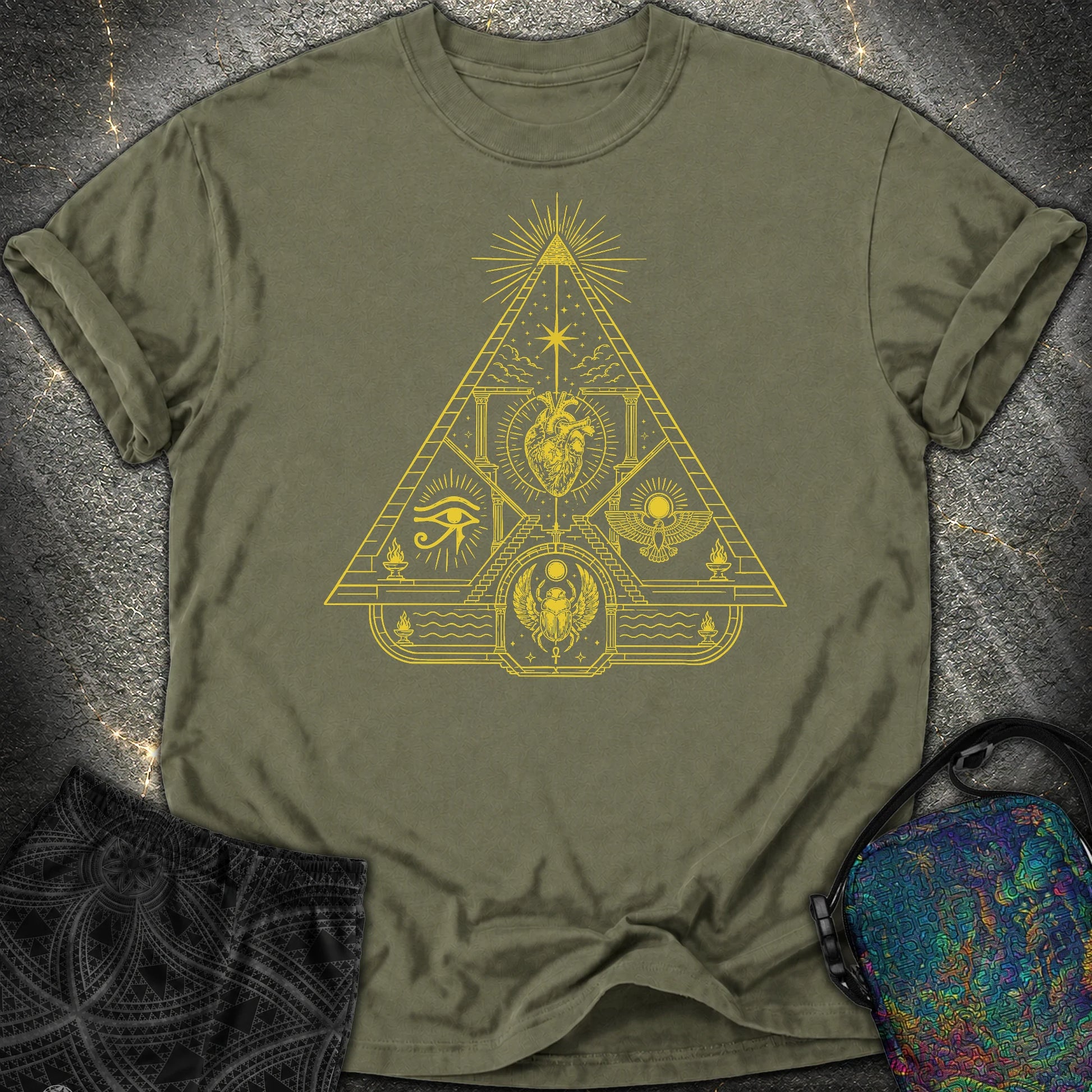 Mystic Pyramid of the Sacred Heart - Mystic Pyramid of the Sacred Heart Comfort T-Shirt - Sage