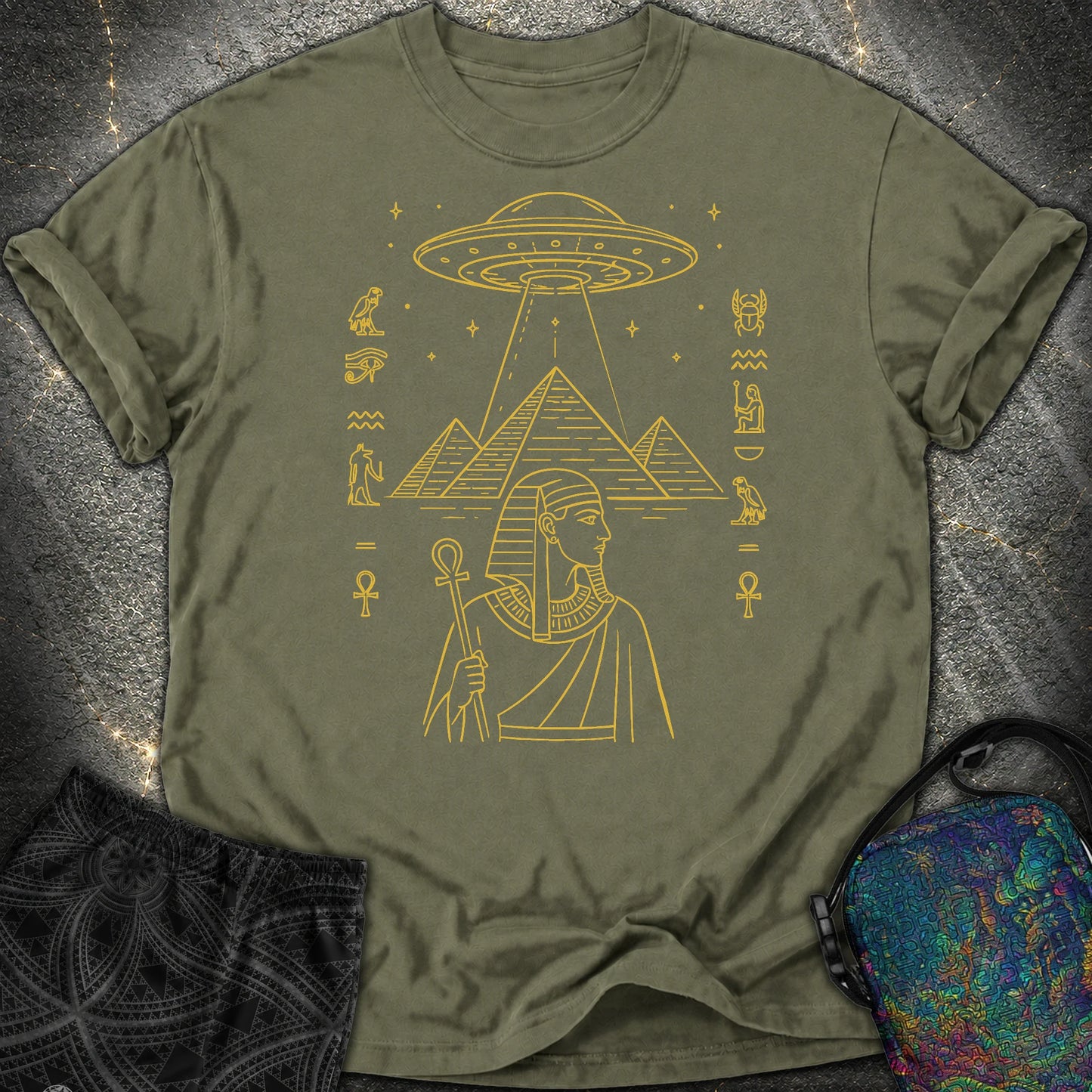 Pyramid Signal Over the Pharaoh - Pyramid Signal Over the Pharaoh Comfort T-Shirt - Sage