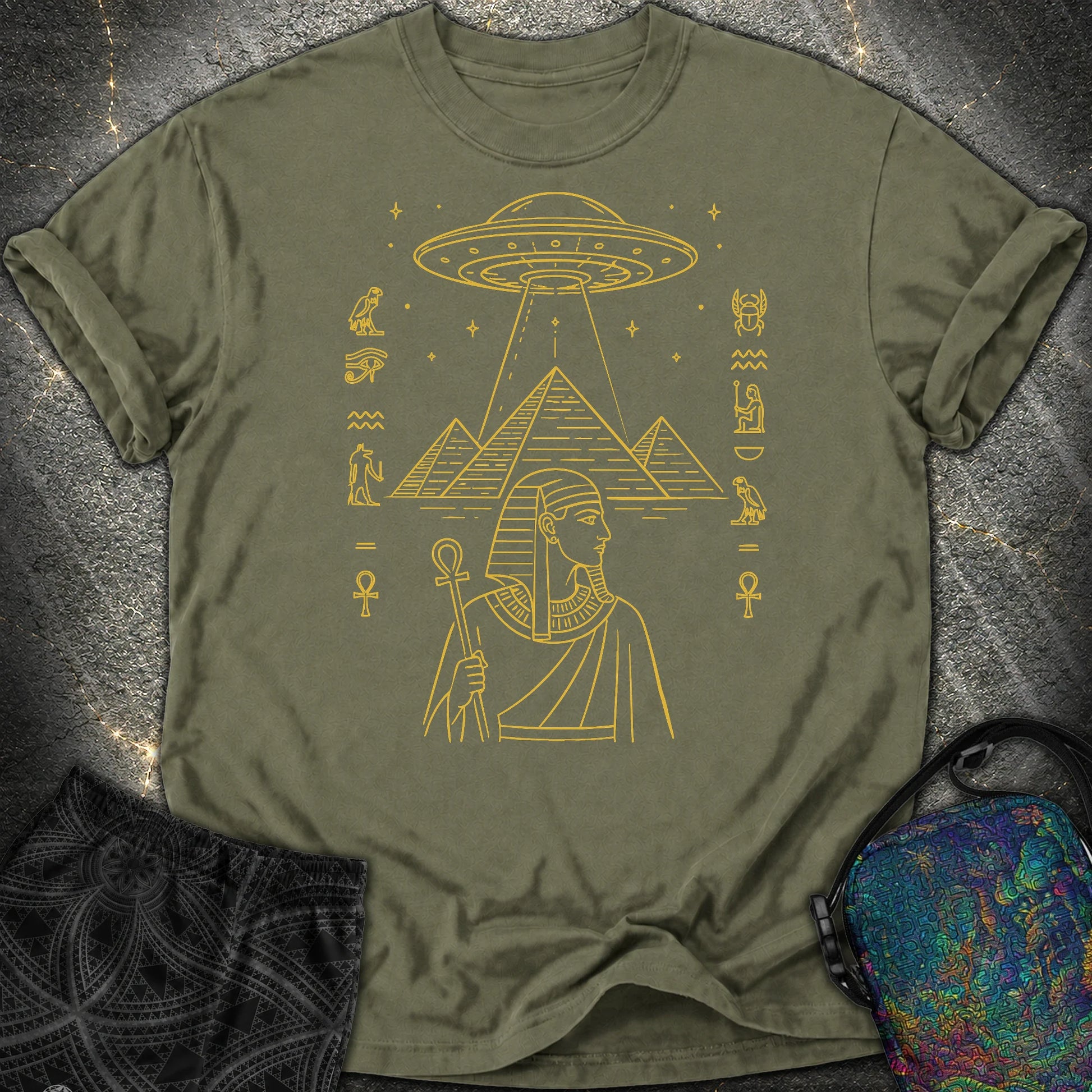 Pyramid Signal Over the Pharaoh - Pyramid Signal Over the Pharaoh Comfort T-Shirt - Sage