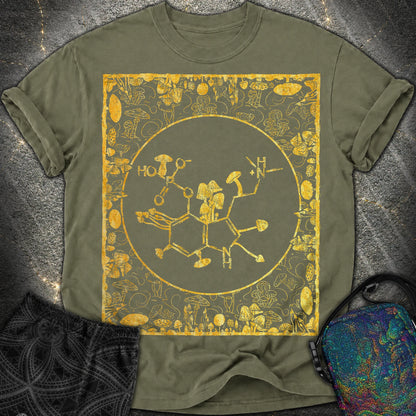 Psilocybin Molecule Mushroom Frame - Psilocybin Molecule Mushroom Frame Comfort T-Shirt - Sage