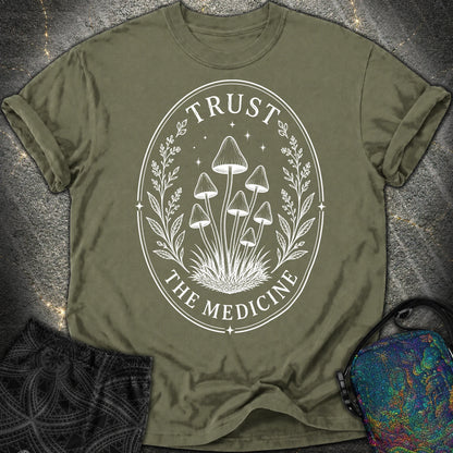 Trust The Medicine Mushroom Comfort T-Shirt - Trust The Medicine Mushroom Comfort T-Shirt - Sage