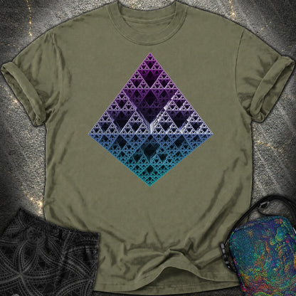Sierpinski 3D Fractal Comfort T-Shirt - Sierpinski 3D Fractal Comfort T-Shirt - Sage