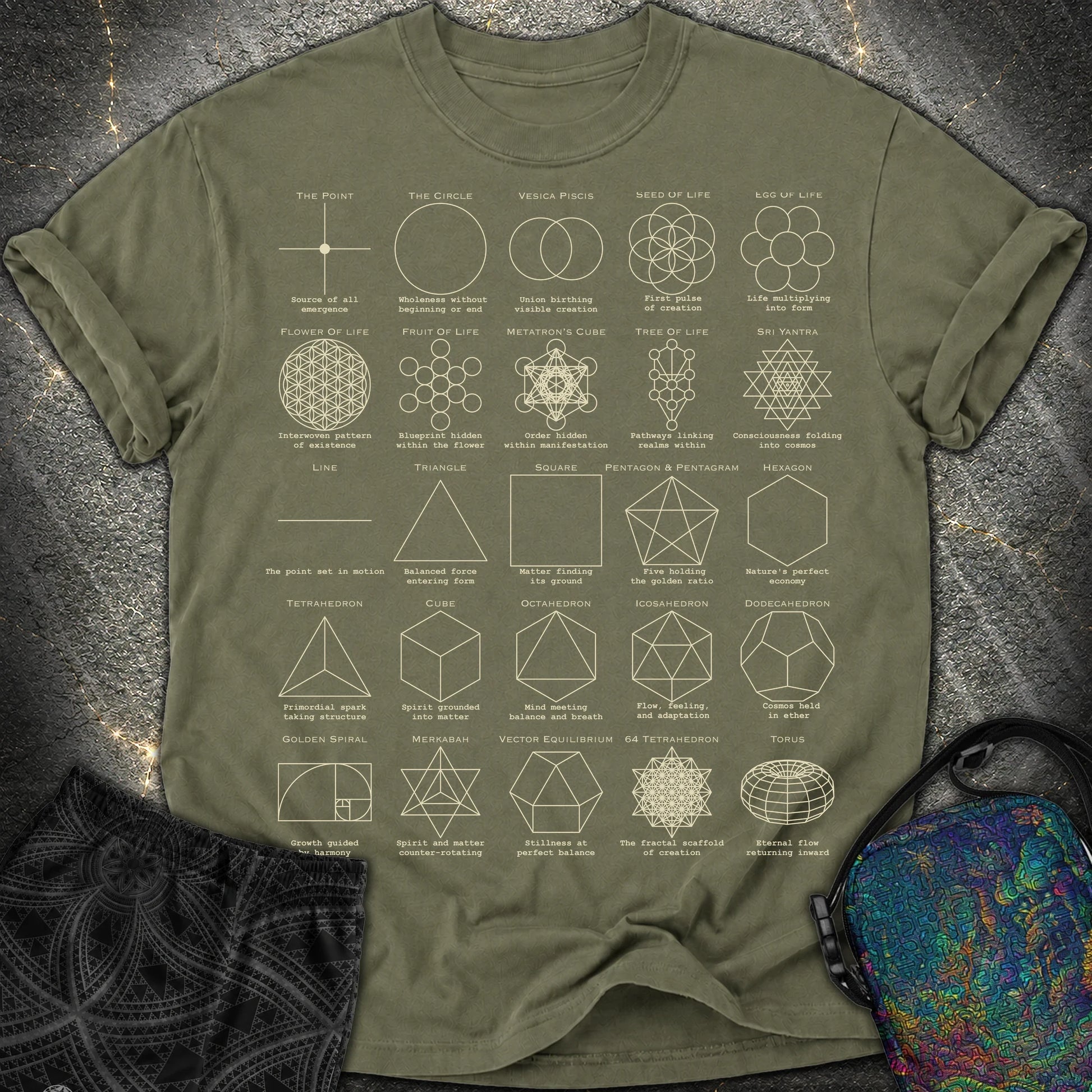 Updated! Sacred Geometry T-Shirt, Flower of Life Metatron’s Cube Merkaba Spiritual Comfort T-Shirt - Updated! Sacred Geometry T-Shirt, Flower of Life Metatron’s Cube Merkaba Spiritual Comfort T-Shirt - Sage