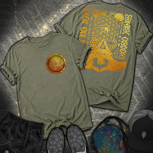 Kalesvara Mudra Seed Of Life 2 Sided Comfort T-Shirt - Kalesvara Mudra Seed Of Life 2 Sided Comfort T-Shirt - Sage