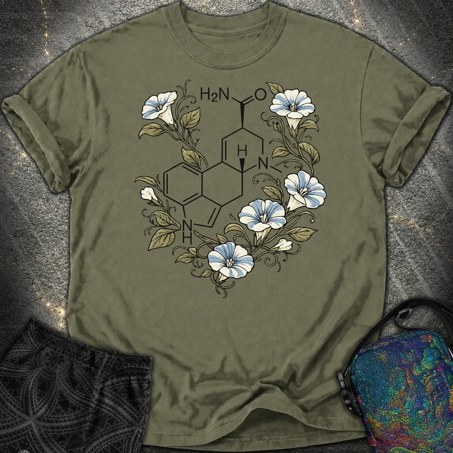 Morning Glory Molecule Color - Morning Glory Molecule Color Comfort T-Shirt - Sage