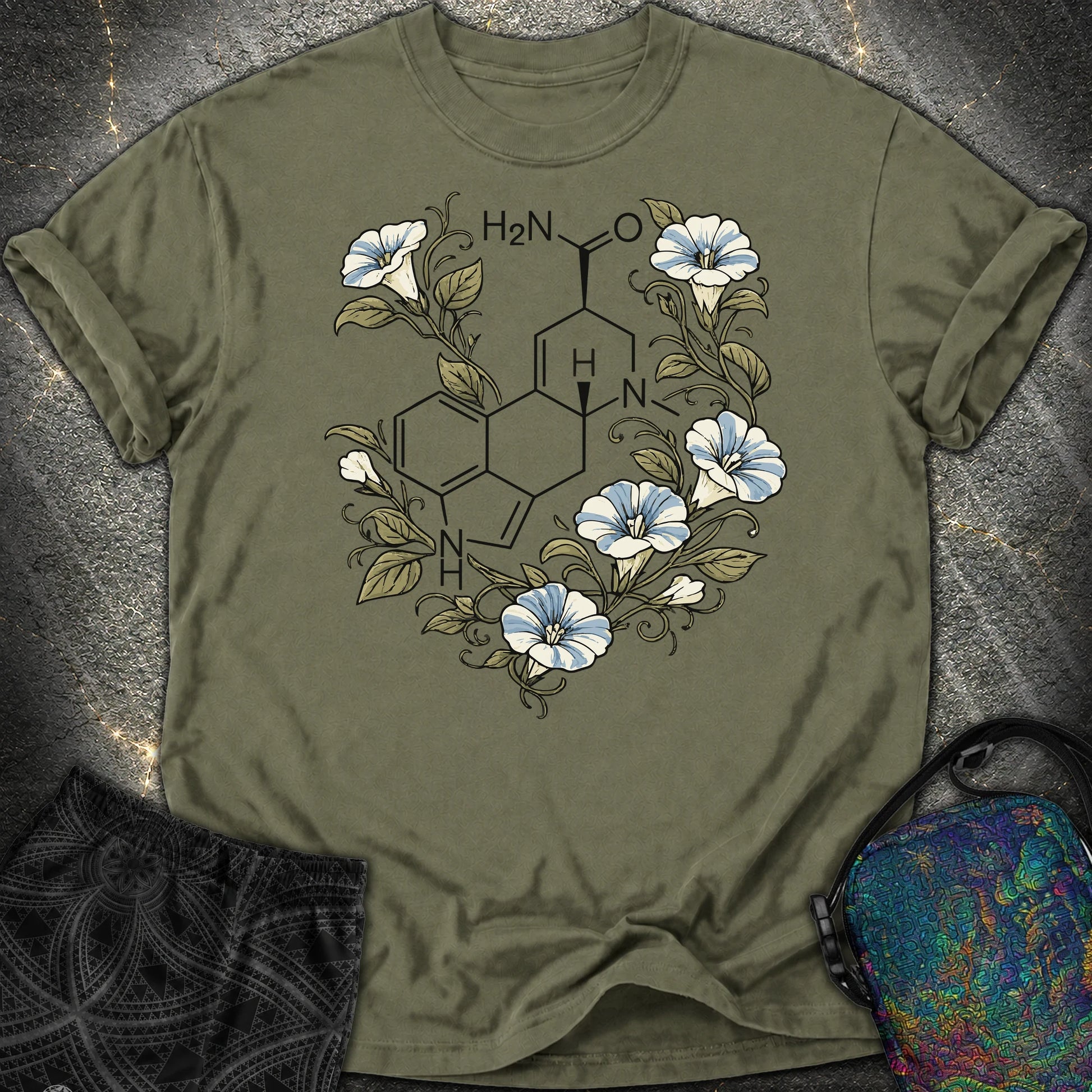 Morning Glory Molecule Color - Morning Glory Molecule Color Comfort T-Shirt - Sage