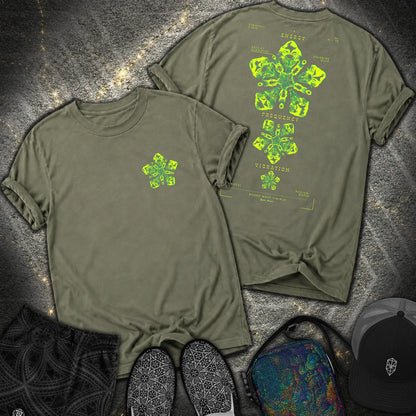 Sound Made Visible Cymatics 01 Comfort 2 Sided Comfort T-Shirt - Sound Made Visible Cymatics 01 Comfort 2 Sided Comfort T-Shirt - Sage