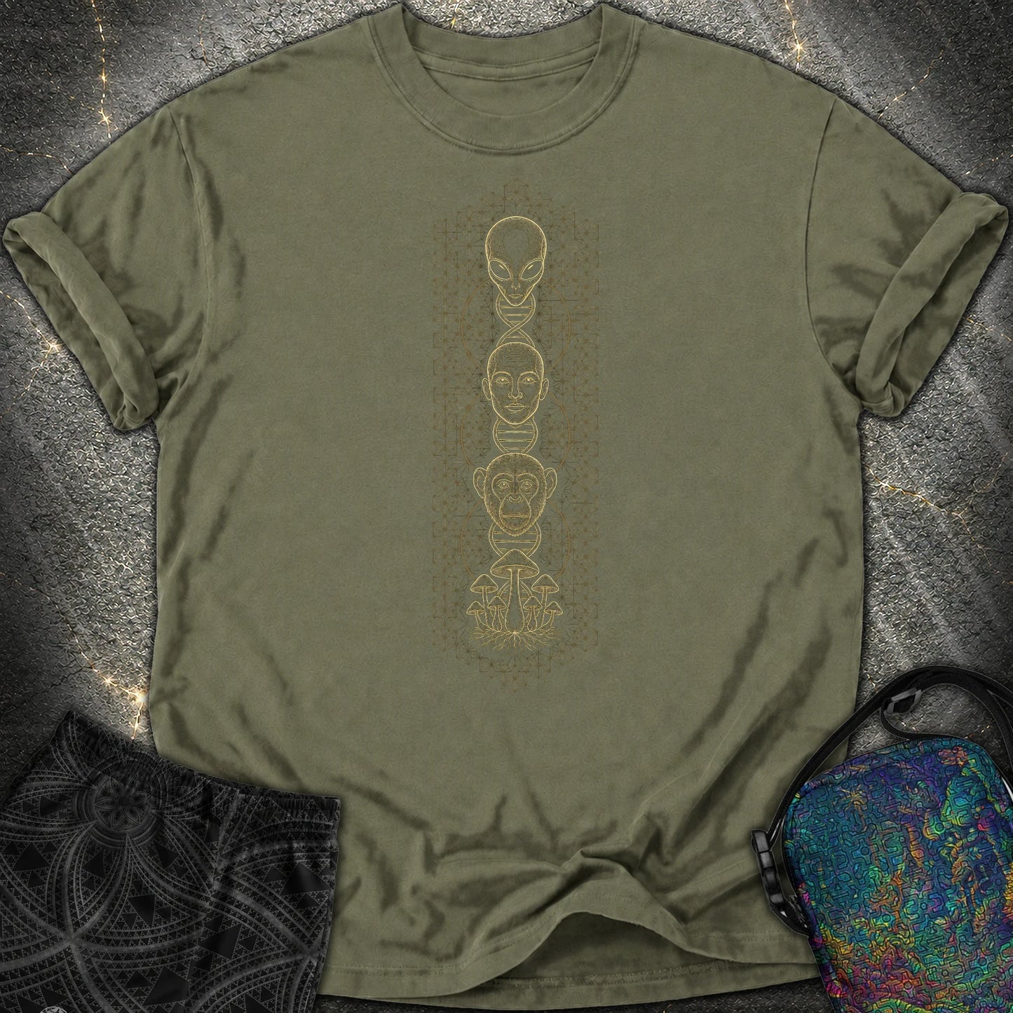 Alien Evolution Comfort T-Shirt - Alien Evolution Comfort T-Shirt - Sage