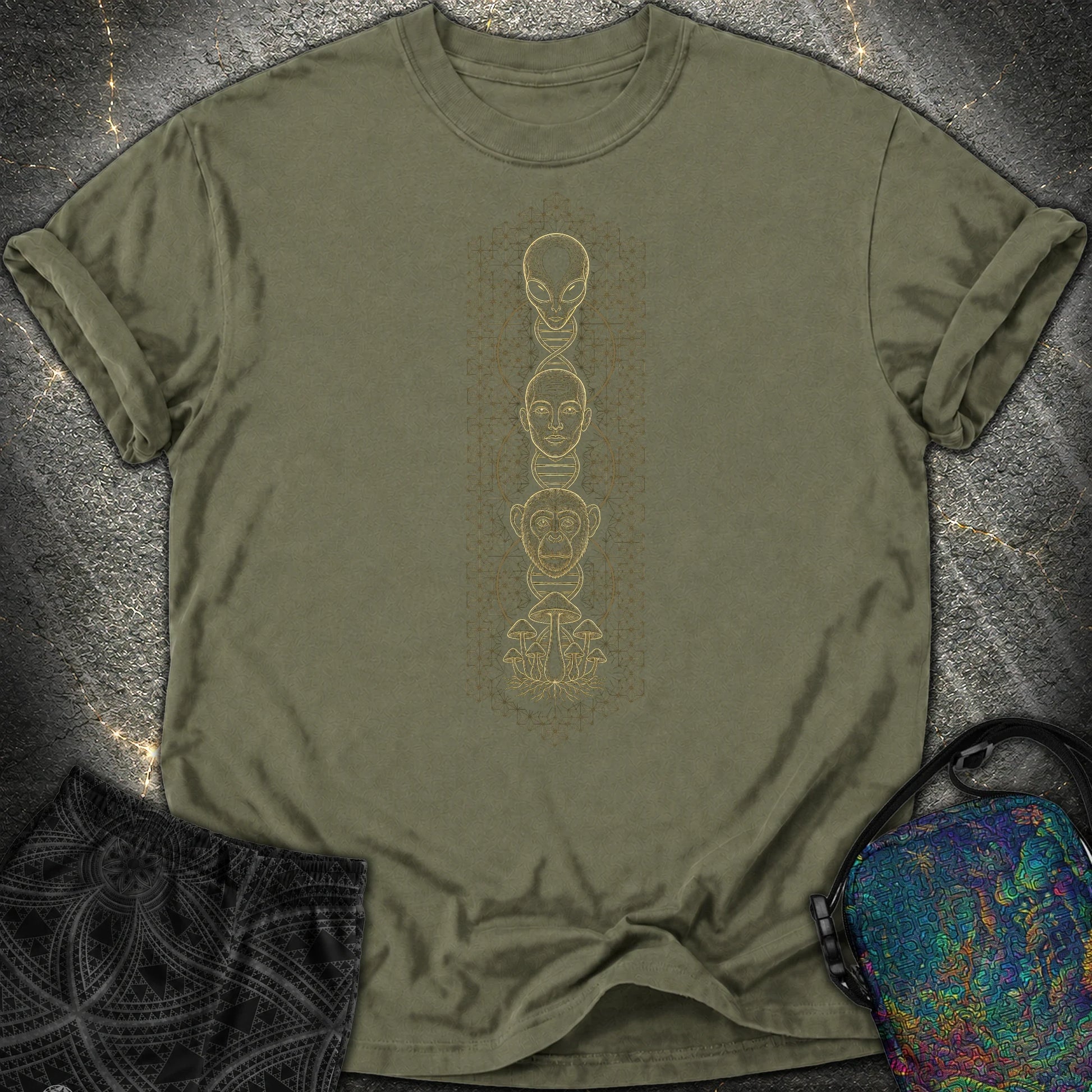 Alien Evolution Comfort T-Shirt - Alien Evolution Comfort T-Shirt - Sage