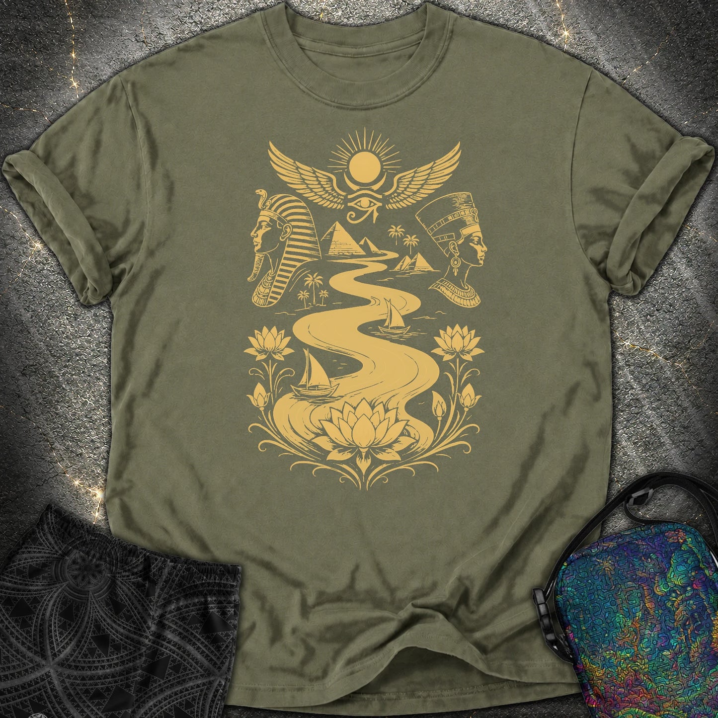 Golden Nile Between Two Crowns - Golden Nile Between Two Crowns Comfort T-Shirt - Sage