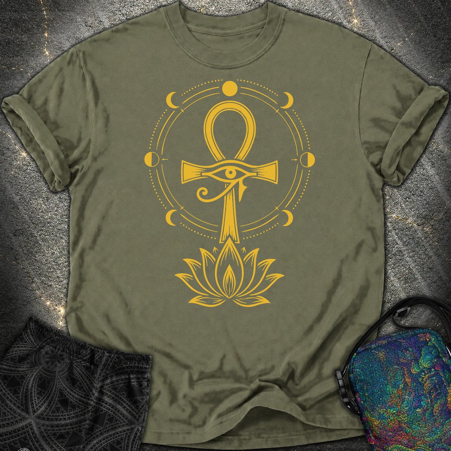 Eye of Life Above Lotus - Eye of Life Above Lotus Comfort T-Shirt - Sage