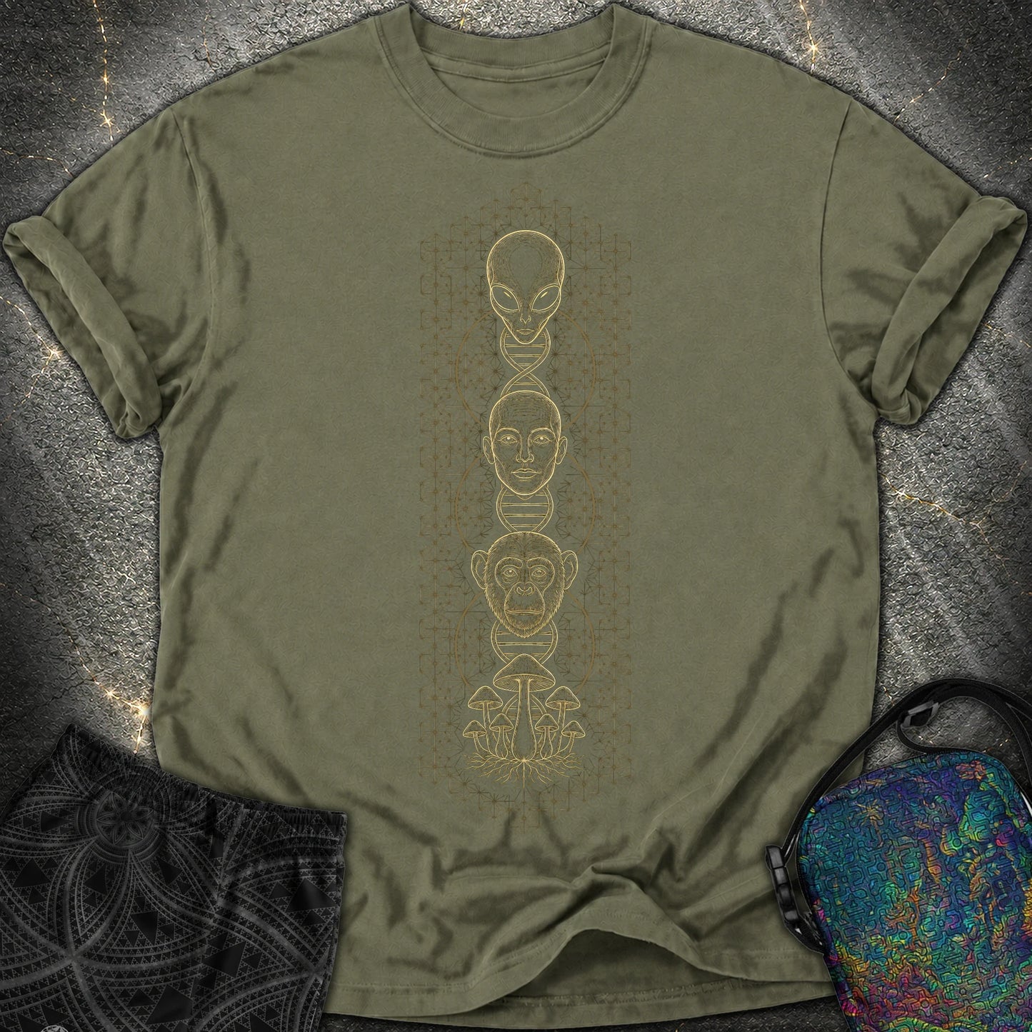 Alien Evolution Comfort T-Shirt - Alien Evolution Comfort T-Shirt - Sage