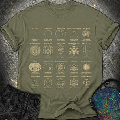 Sacred Geometry Figures Comfort T-Shirt - Sacred Geometry Figures Comfort T-Shirt - Sage
