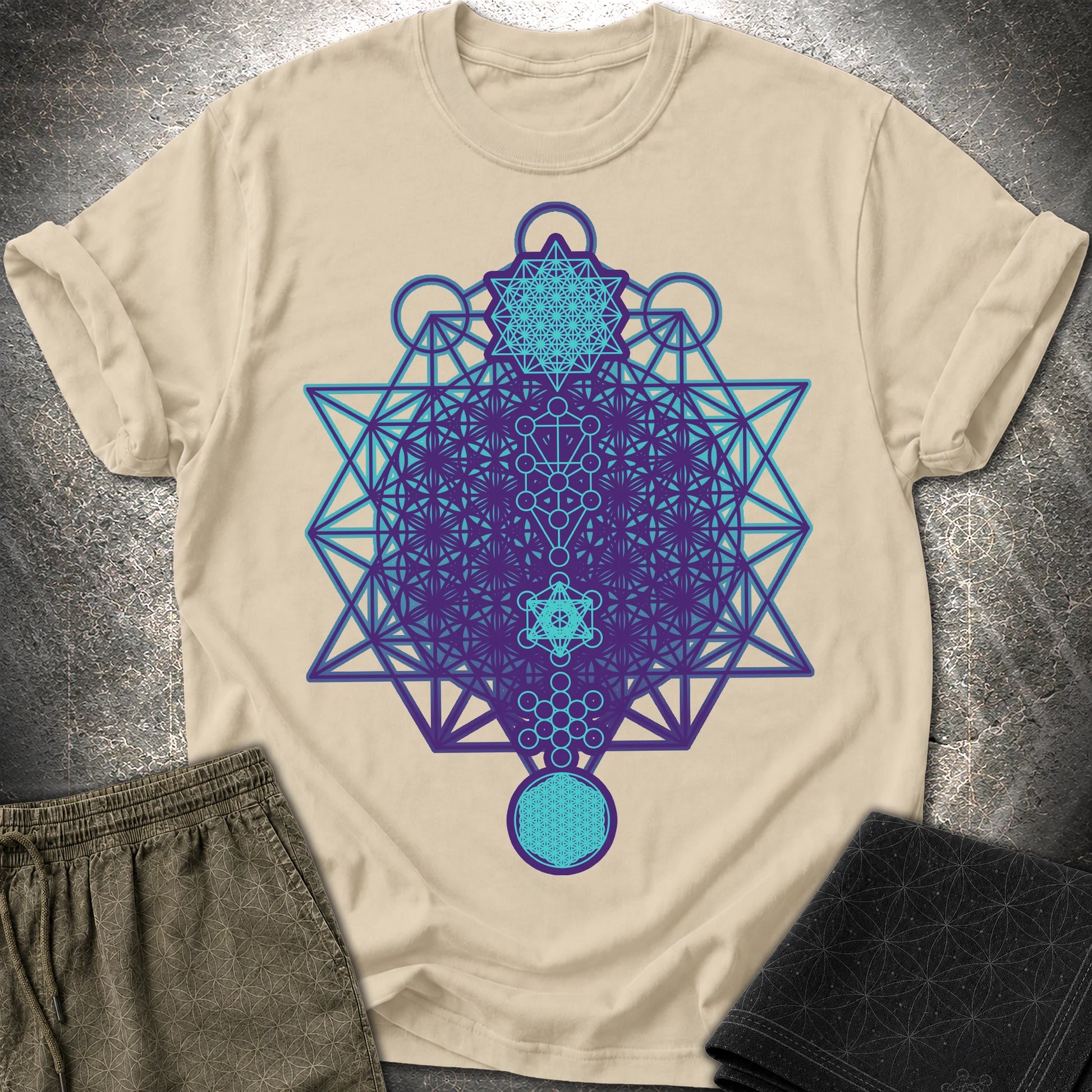 All The Sacred Geometry - All The Sacred Geometry T-Shirt - Sand