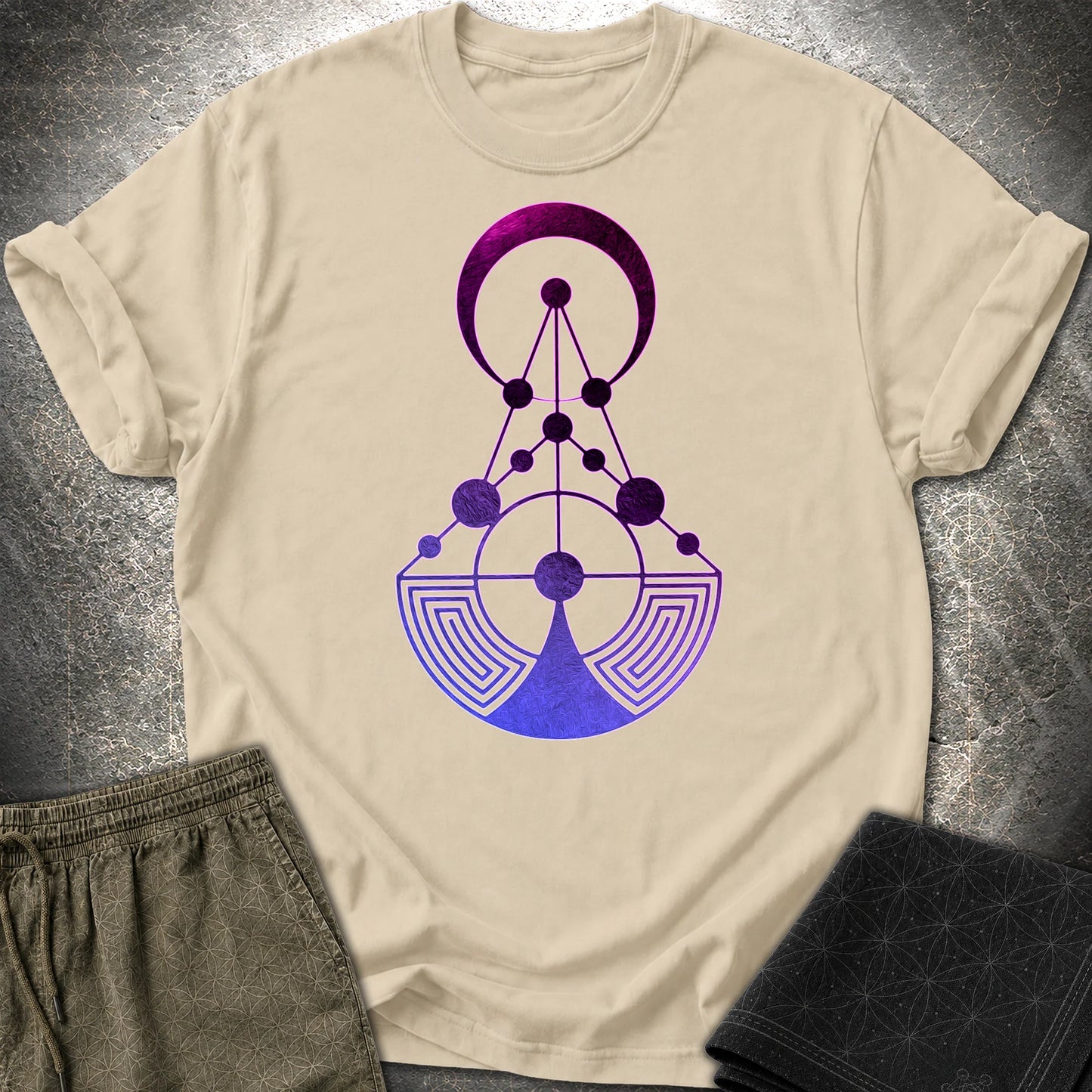 Crop Circle Antenna T-Shirt - Crop Circle Antenna T-Shirt - Sand