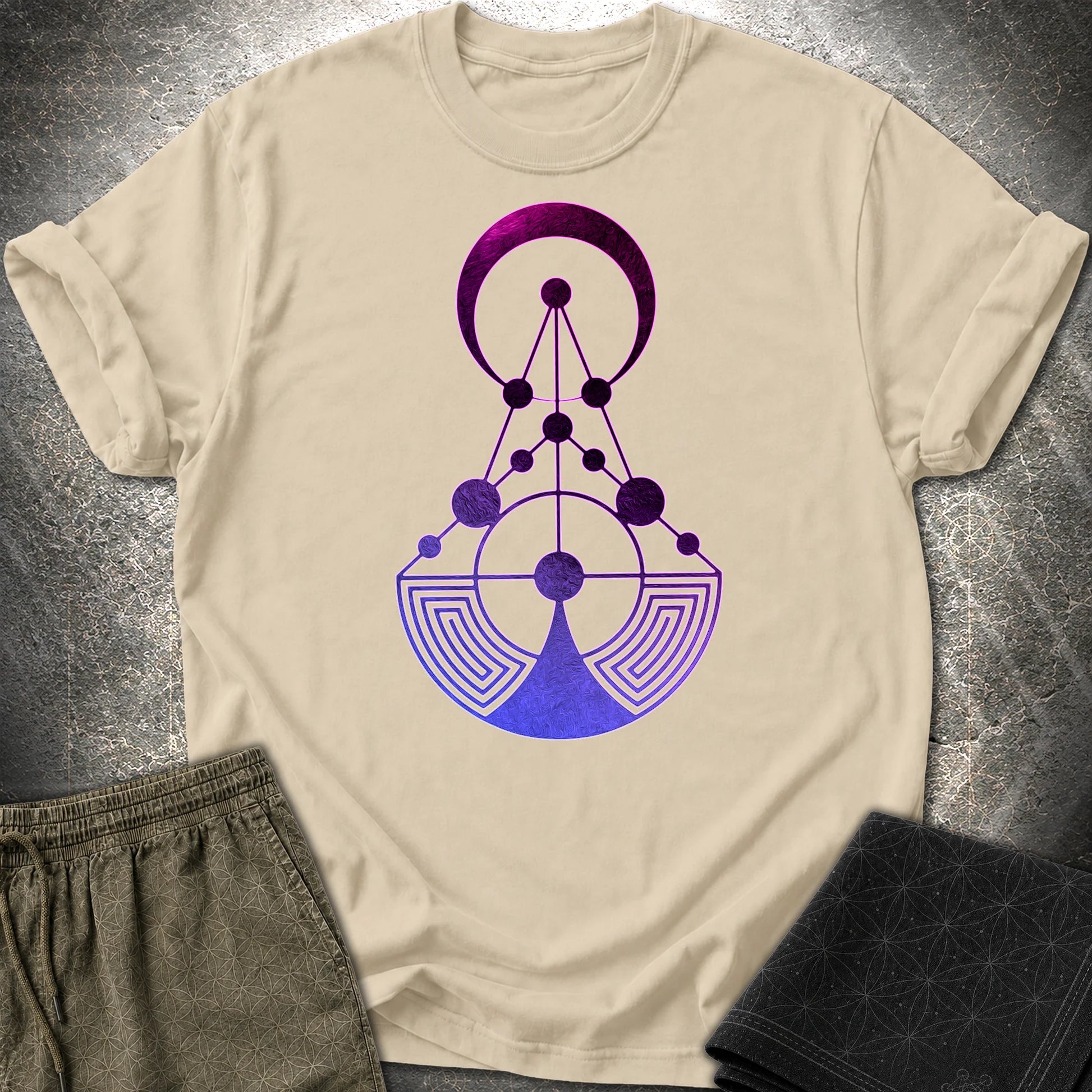 Crop Circle Antenna T-Shirt - Crop Circle Antenna T-Shirt - Sand