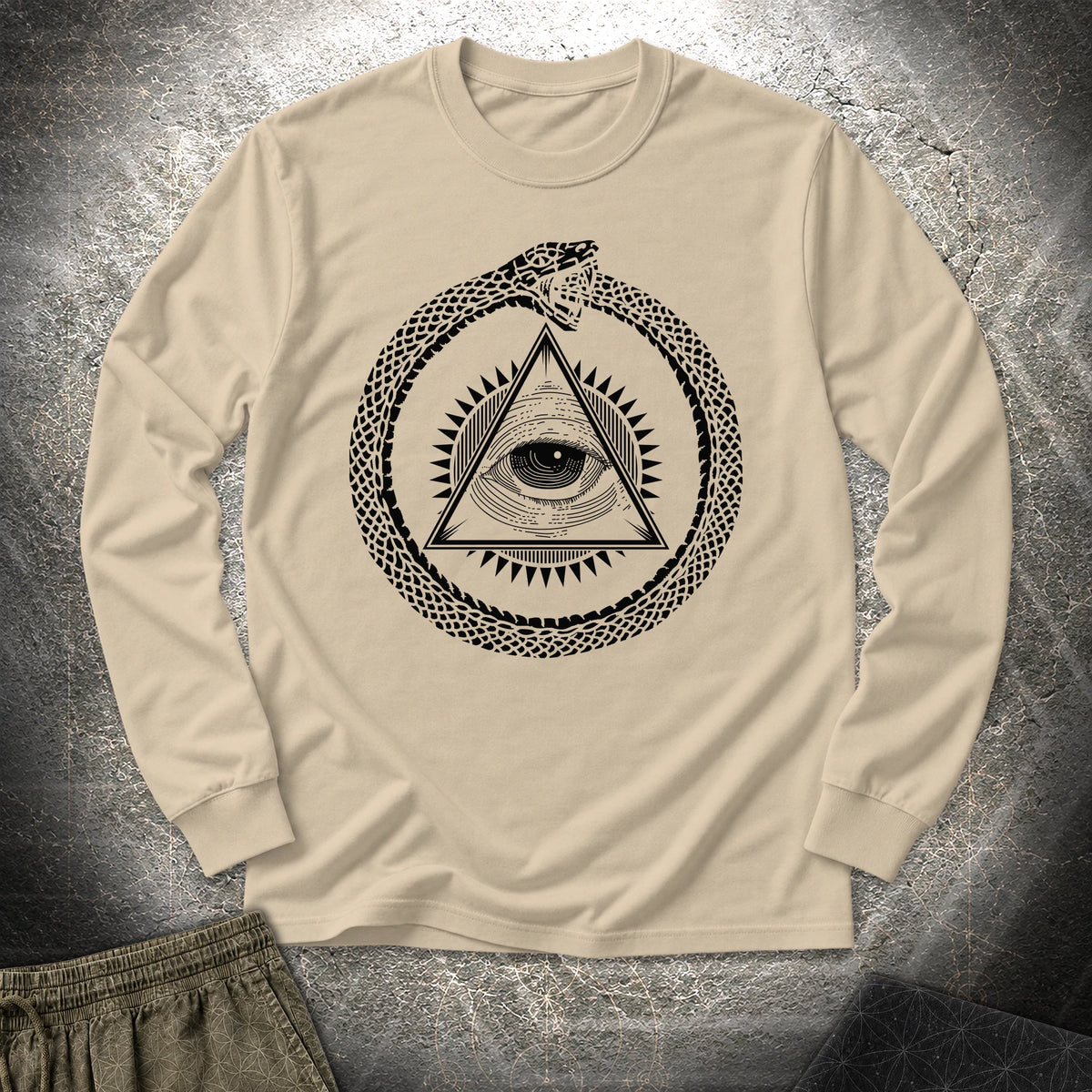 Ouroboros Eye Of Providence - Ouroboros Eye Of Providence Long Sleeve Shirt - Sand