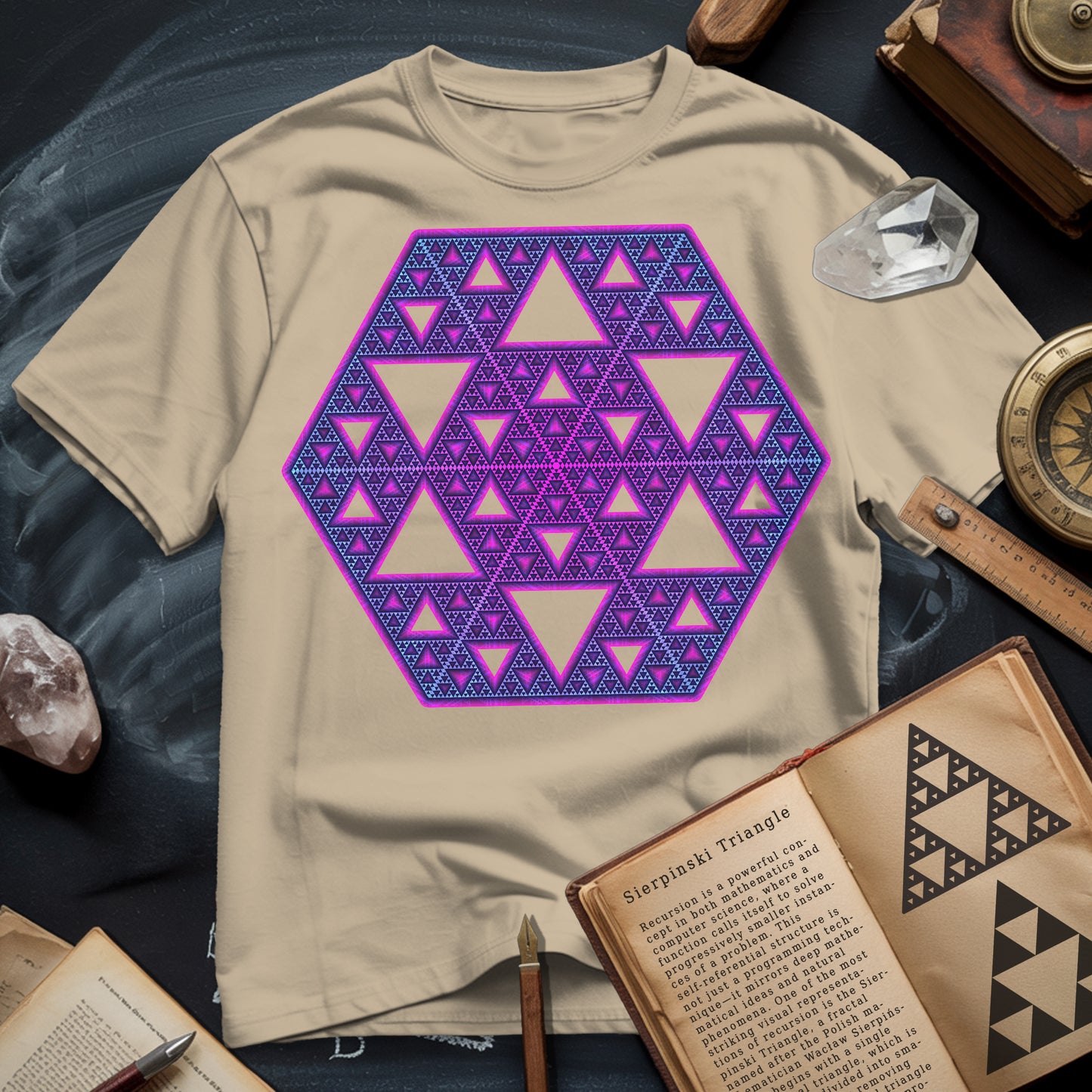 Sierpinski Star Fractal Bloom T-Shirt