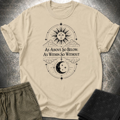 As Above So Below Sun Moon - As Above So Below Sun Moon T-Shirt - Sand