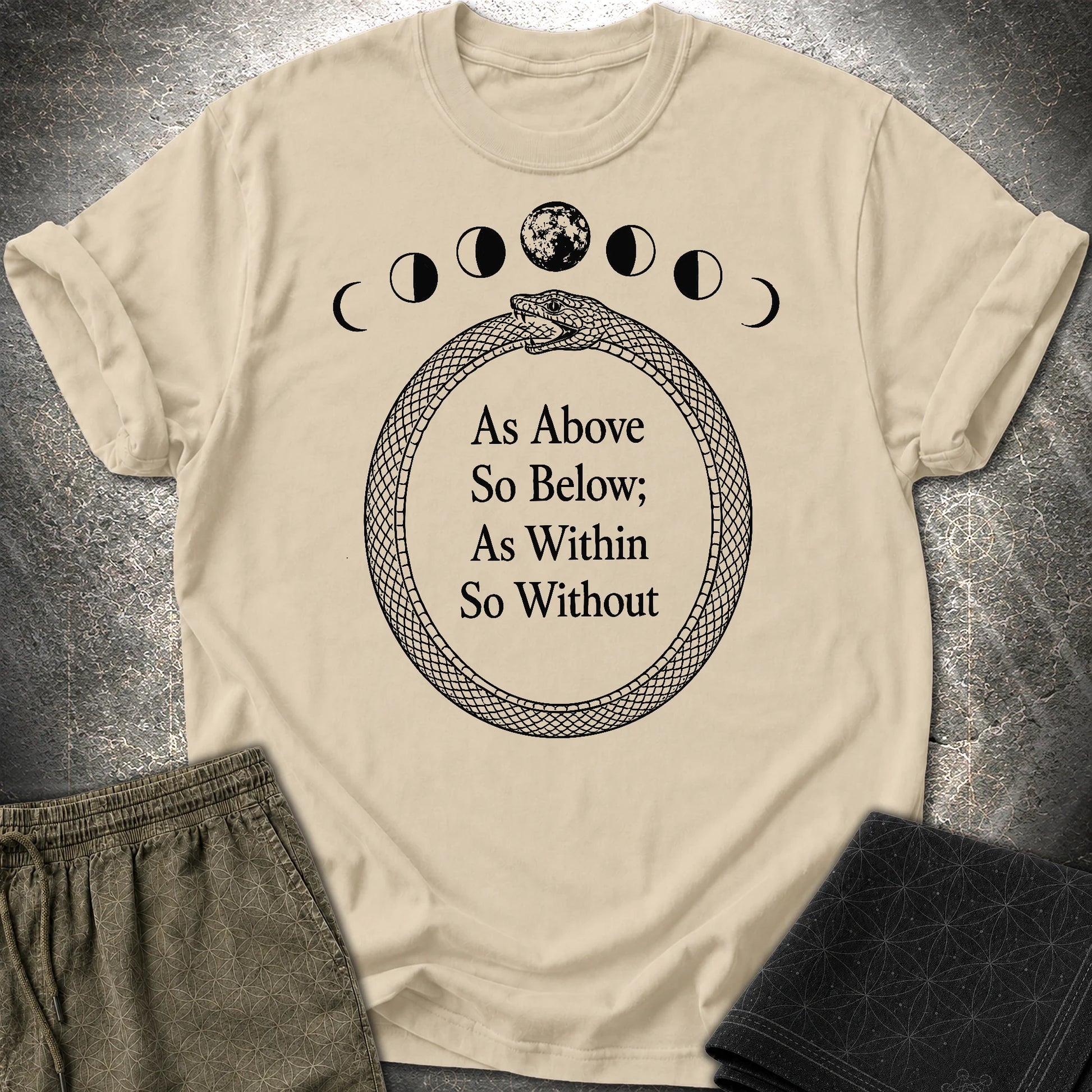 As Above So Below Ouroboros - As Above So Below Ouroboros T-Shirt - Sand