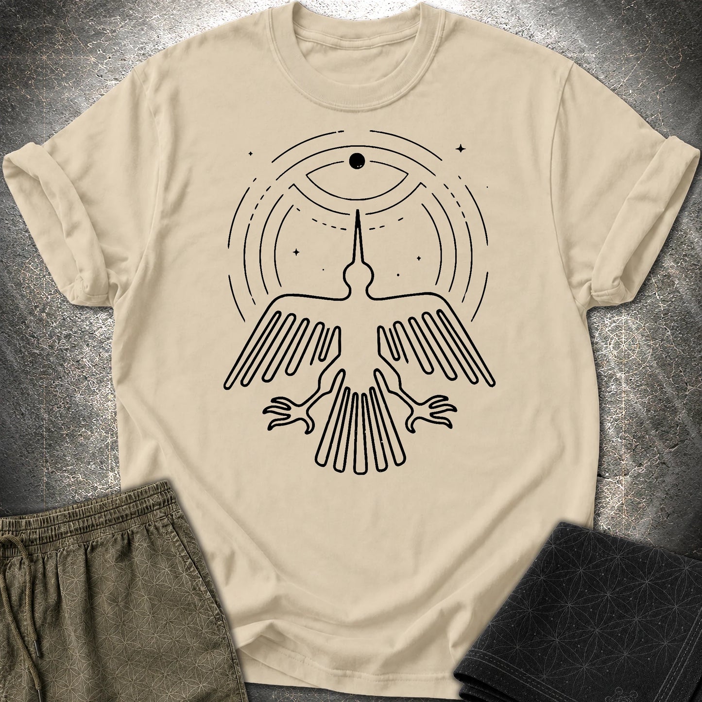 Geoglif Ptaka Biale - Geoglif Ptaka Biale T-Shirt - Sand