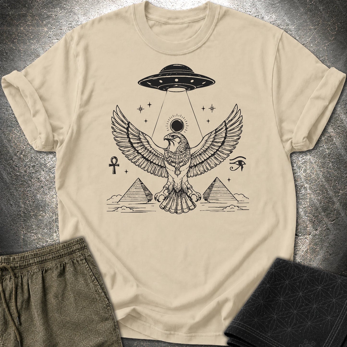 Shadow Falcon Under Alien Light - Shadow Falcon Under Alien Light T-Shirt - Sand